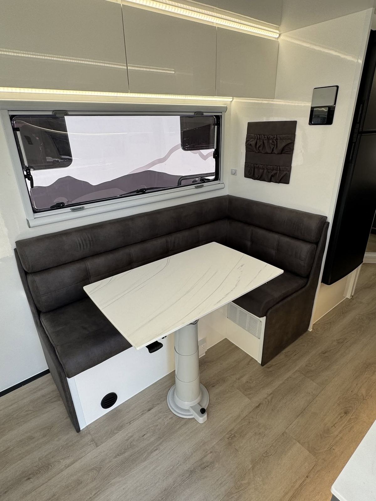 Leather dinette and marble table