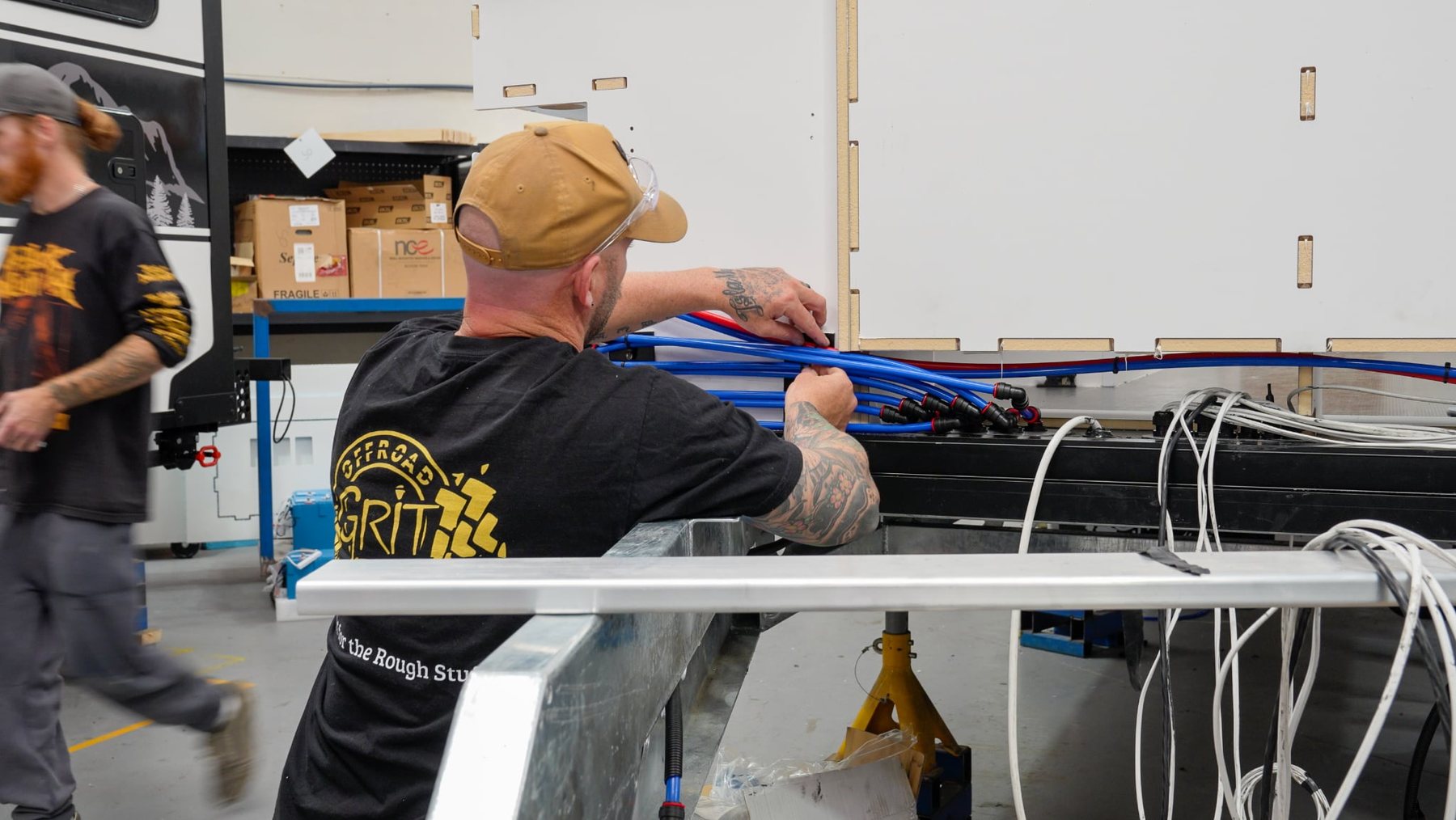 Running the wiring through a build