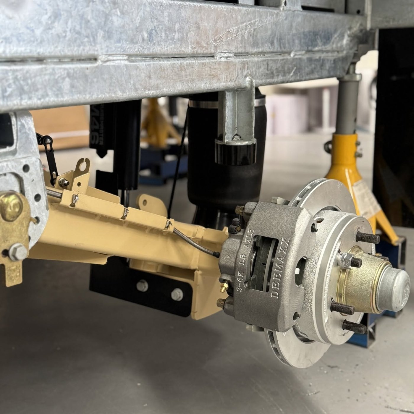 Cruisemaster airbag suspension and a 12-inch disc brake on a galvanised chassis