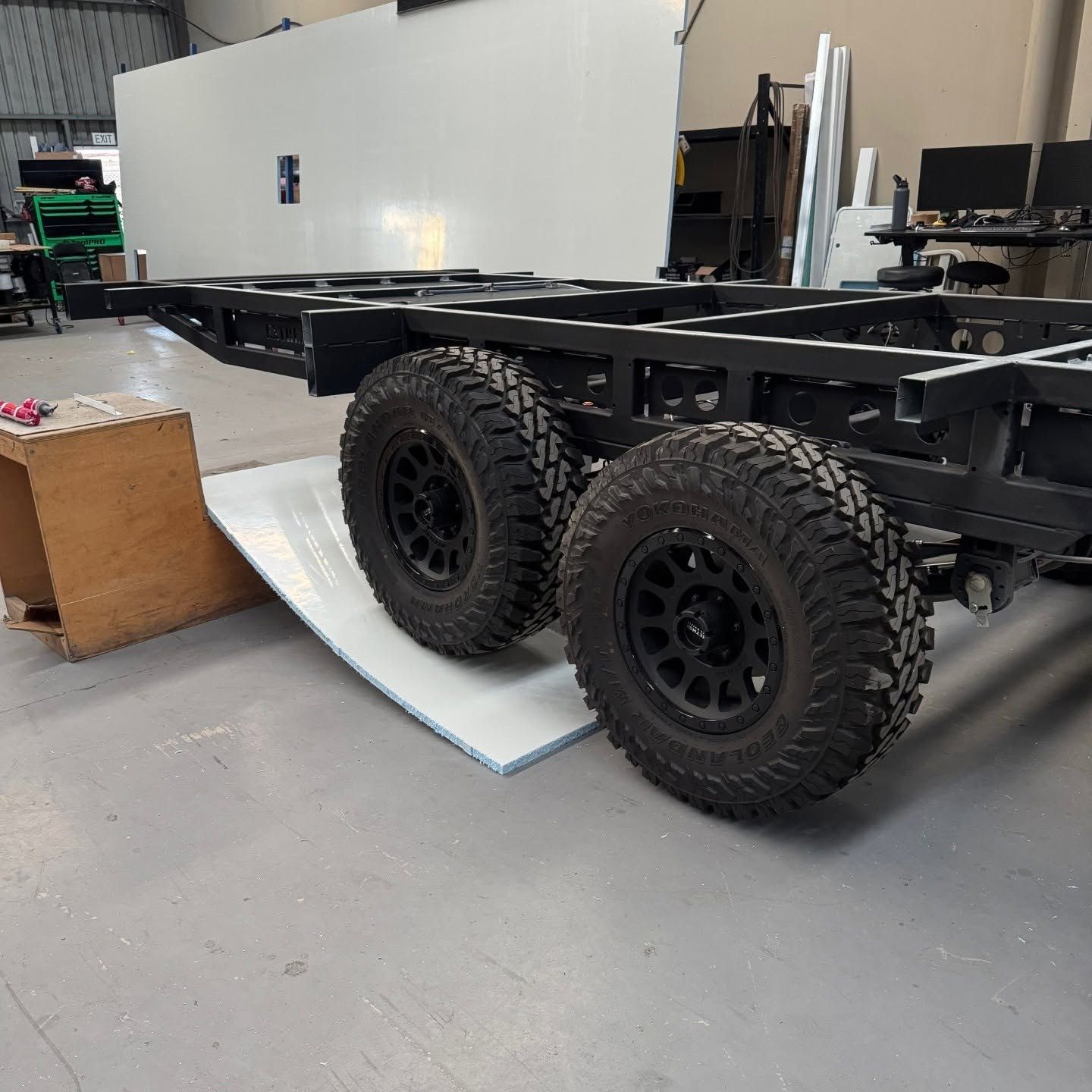 Wheels on, ready for the floor