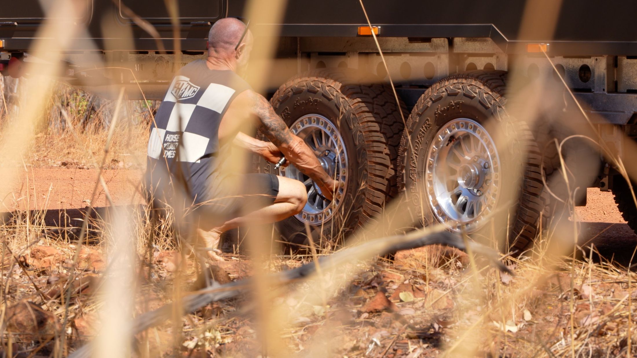 Tyre pressures down for the dirt