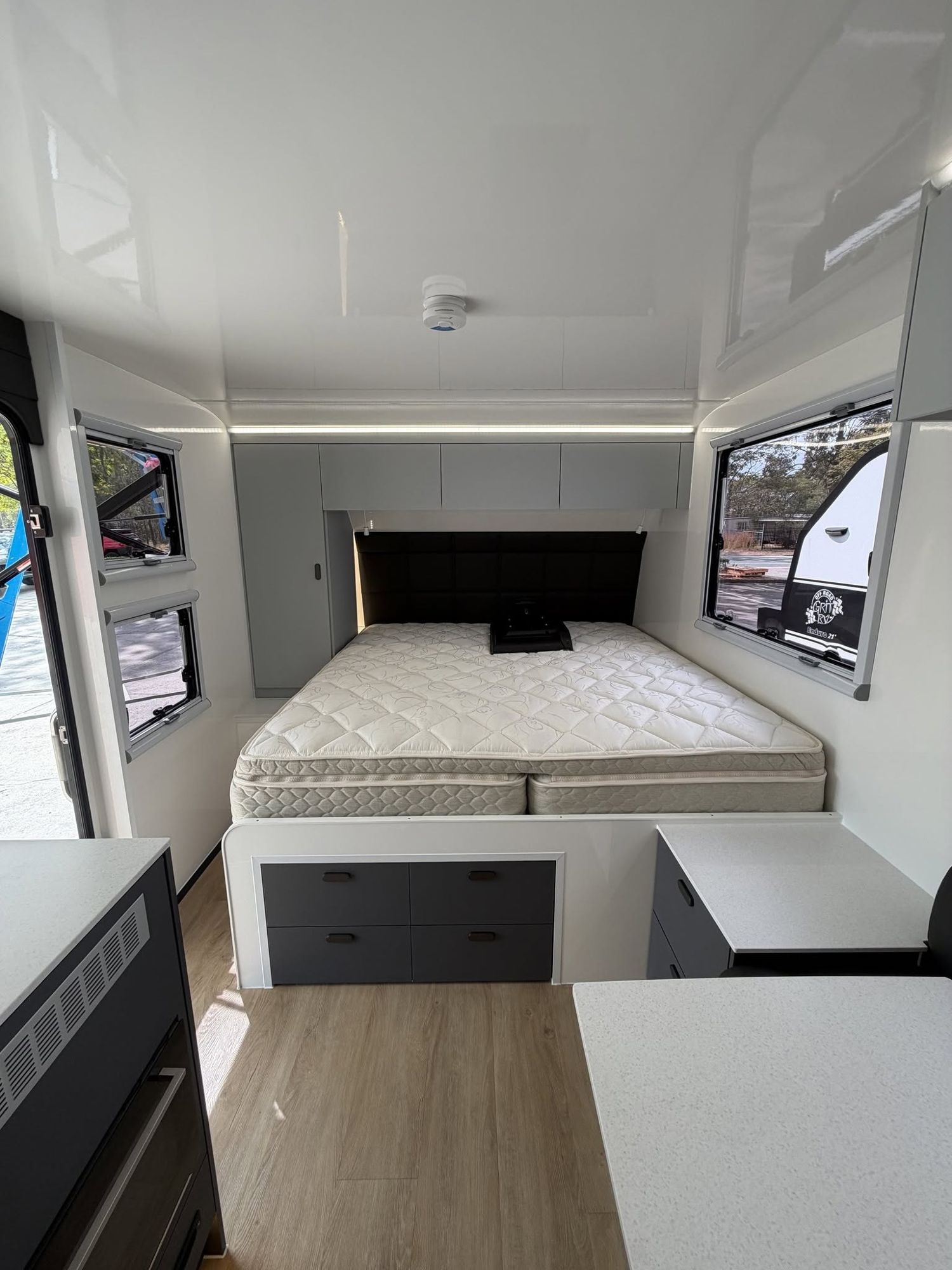 Bedroom with storage under