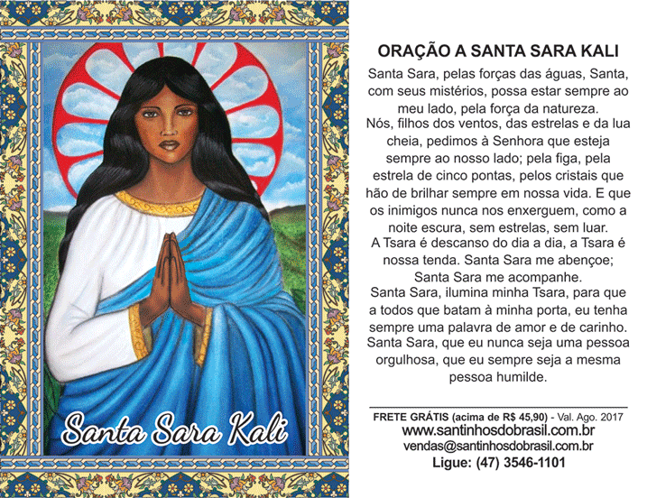 Oração a Santa Sara Kali - Santinhos