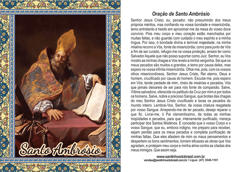 Oração a Santo Ambrósio Santinhos do Brasil