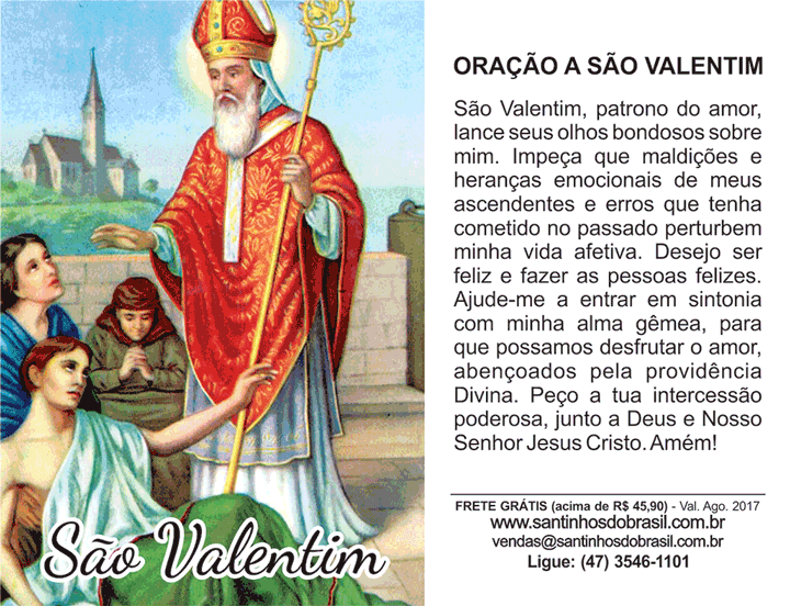 Oração a São Valentim - Santinhos