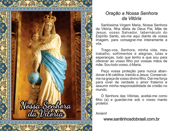Oração a Nossa Senhora da Vitória I Santinhos do Brasil Oração a Nossa Senhora da Vitória I Santinhos do Brasil