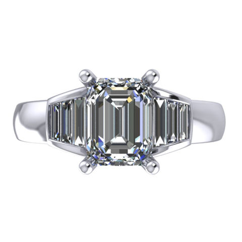 B2B custom jewelry emerald ring set in pure solid gold, manufactured for boutique brands, jewelry retailers, and private label collections
