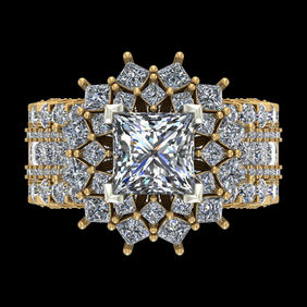 Custom diamond ring with clustered diamonds for B2B jewelry manufacturing, showcasing precision craftsmanship and private label design for retailers and boutique brands
