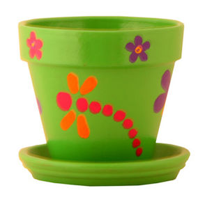 Painted Flower Pot: Dragonfly/butterfly