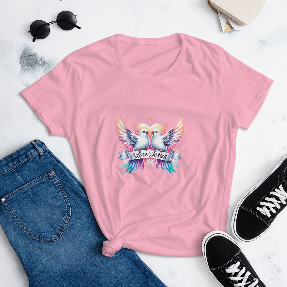 Thumbnail: Love Jesus. Doves.  Women's short sleeve t-shirt