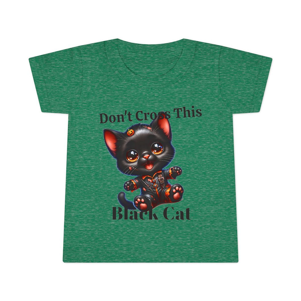 Thumbnail: Halloween. Don't Cross This Black Cat. Toddler T-shirt