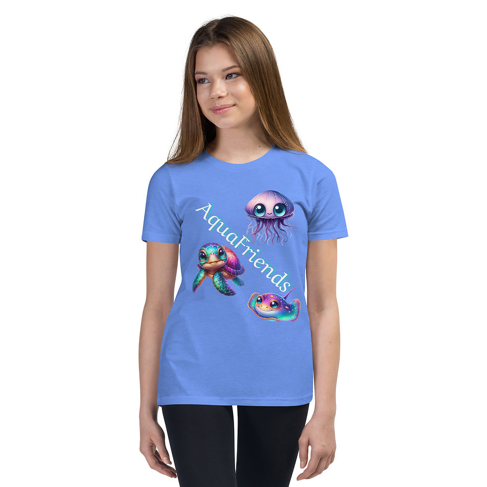 Thumbnail: Aqua friends Youth Short Sleeve T-Shirt