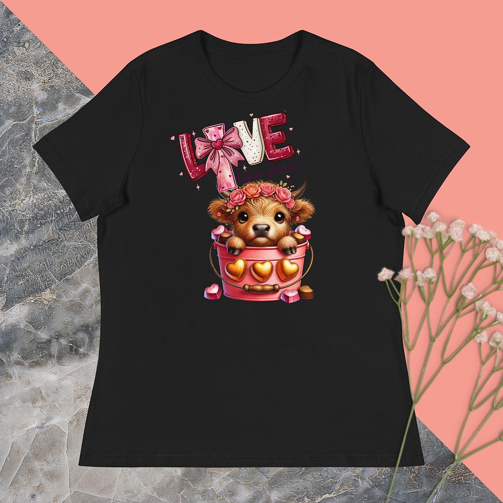 Thumbnail: Love Cow- Valentine Women's Relaxed T-Shirt