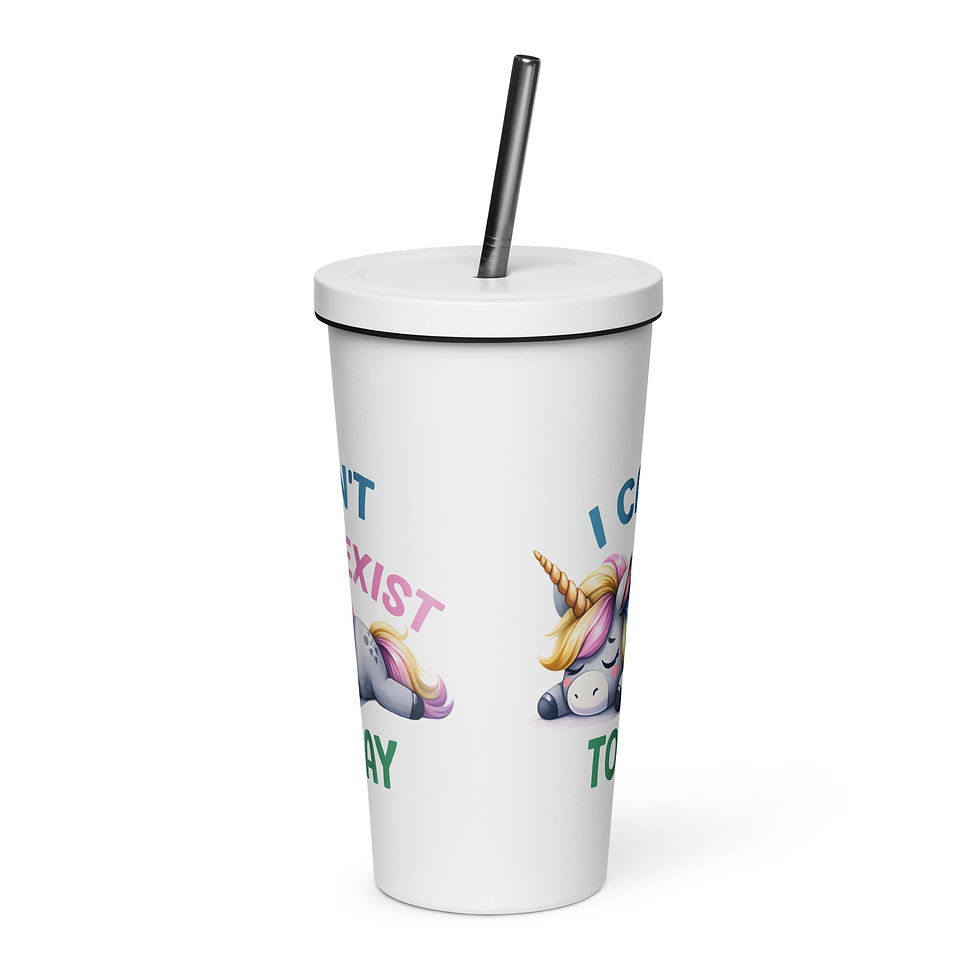 Thumbnail: I Can't. Insulated tumbler with a straw