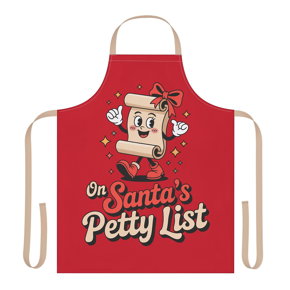 Thumbnail: Christmas Apron – "On Santa's Petty List" Funny Holiday Cooking Apron