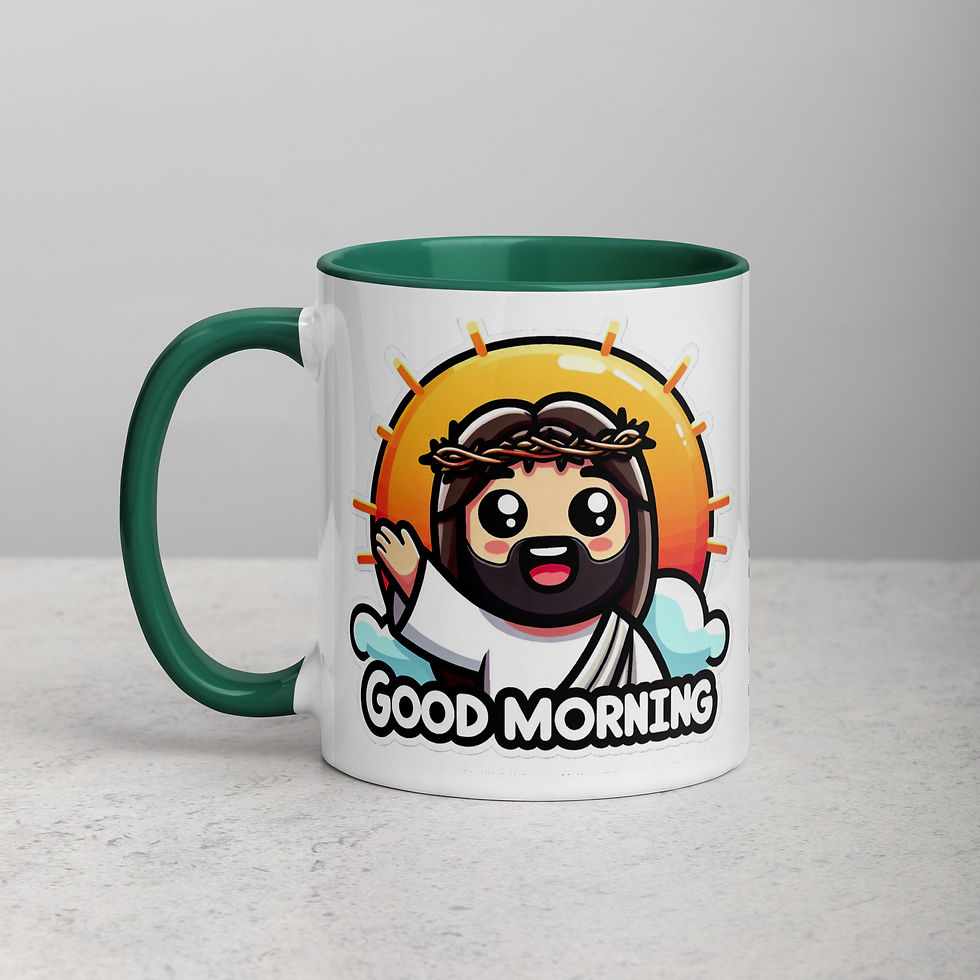 Thumbnail: "Good Morning. with Jesus" 2 Mug with Color Inside