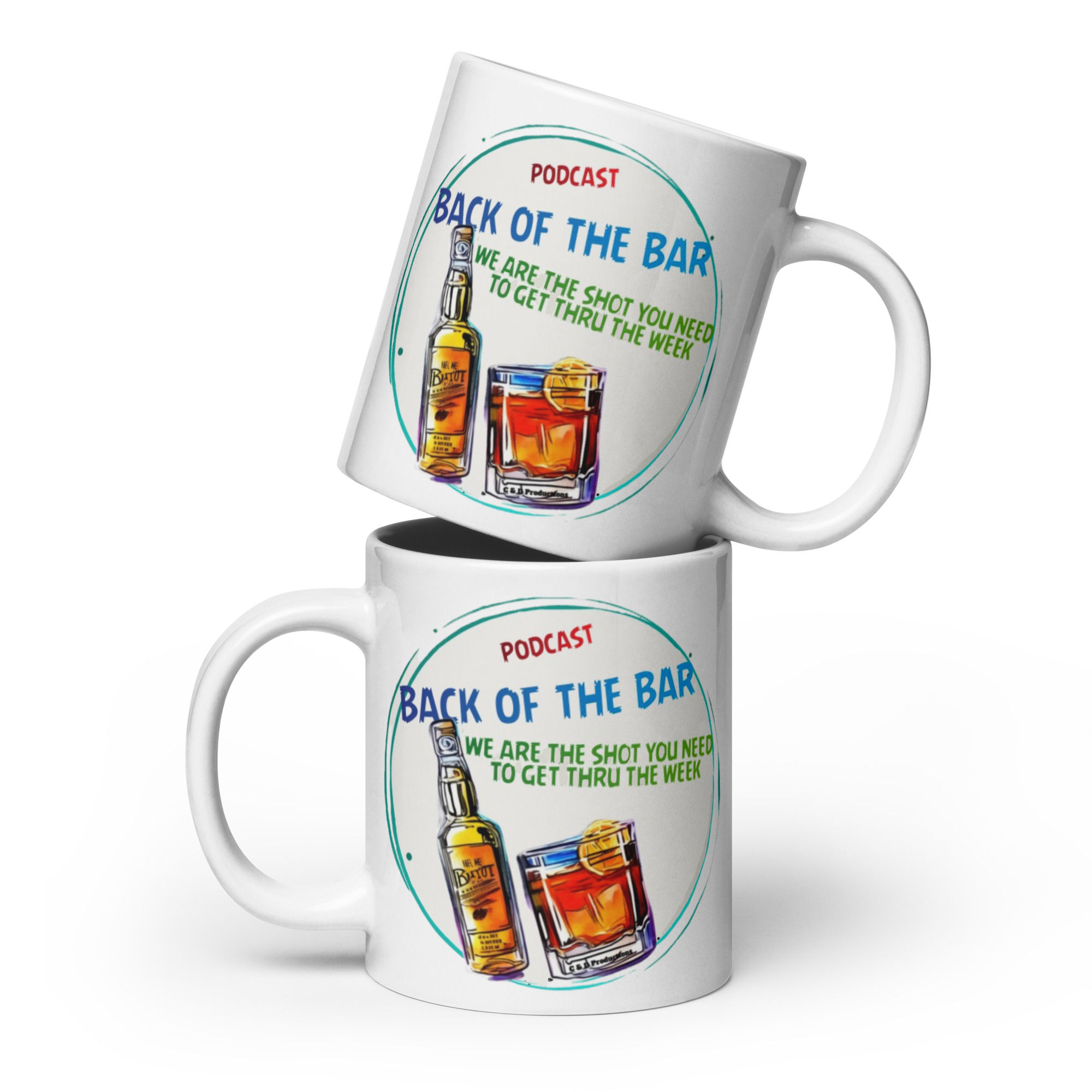 Back of The Bar.  White glossy mug