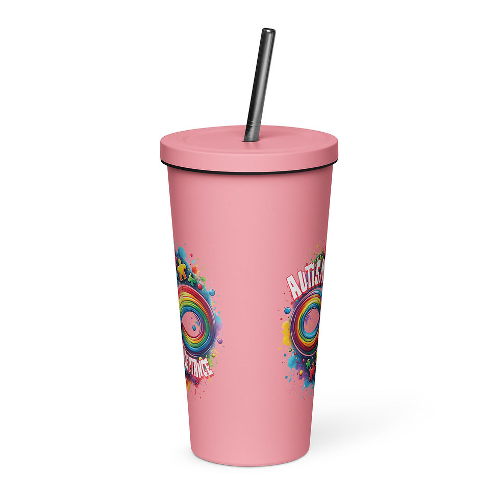 Thumbnail: Autism. Insulated tumbler with a straw