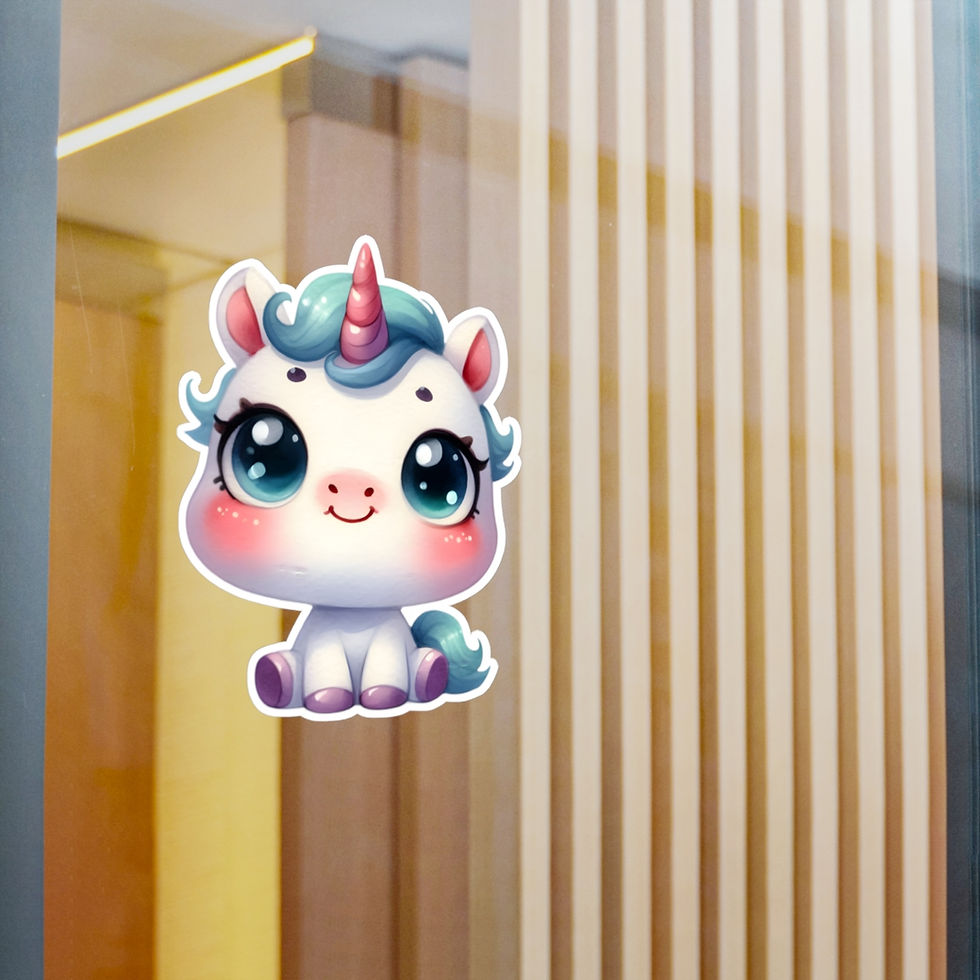 Thumbnail: Teal Baby Unicorn-Kiss-Cut Vinyl Decals
