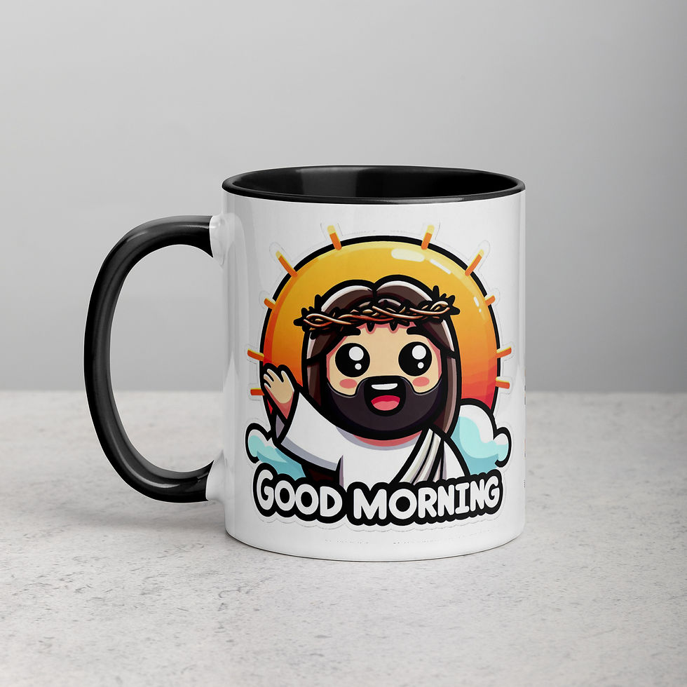 Thumbnail: "Good Morning. with Jesus" 2 Mug with Color Inside