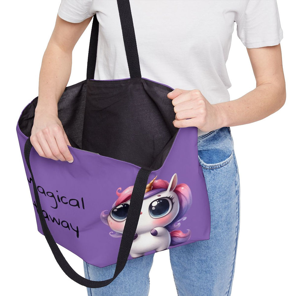 Thumbnail: Unicorn Magical Weekender Tote Bag * Can Personalize (+$2.95)