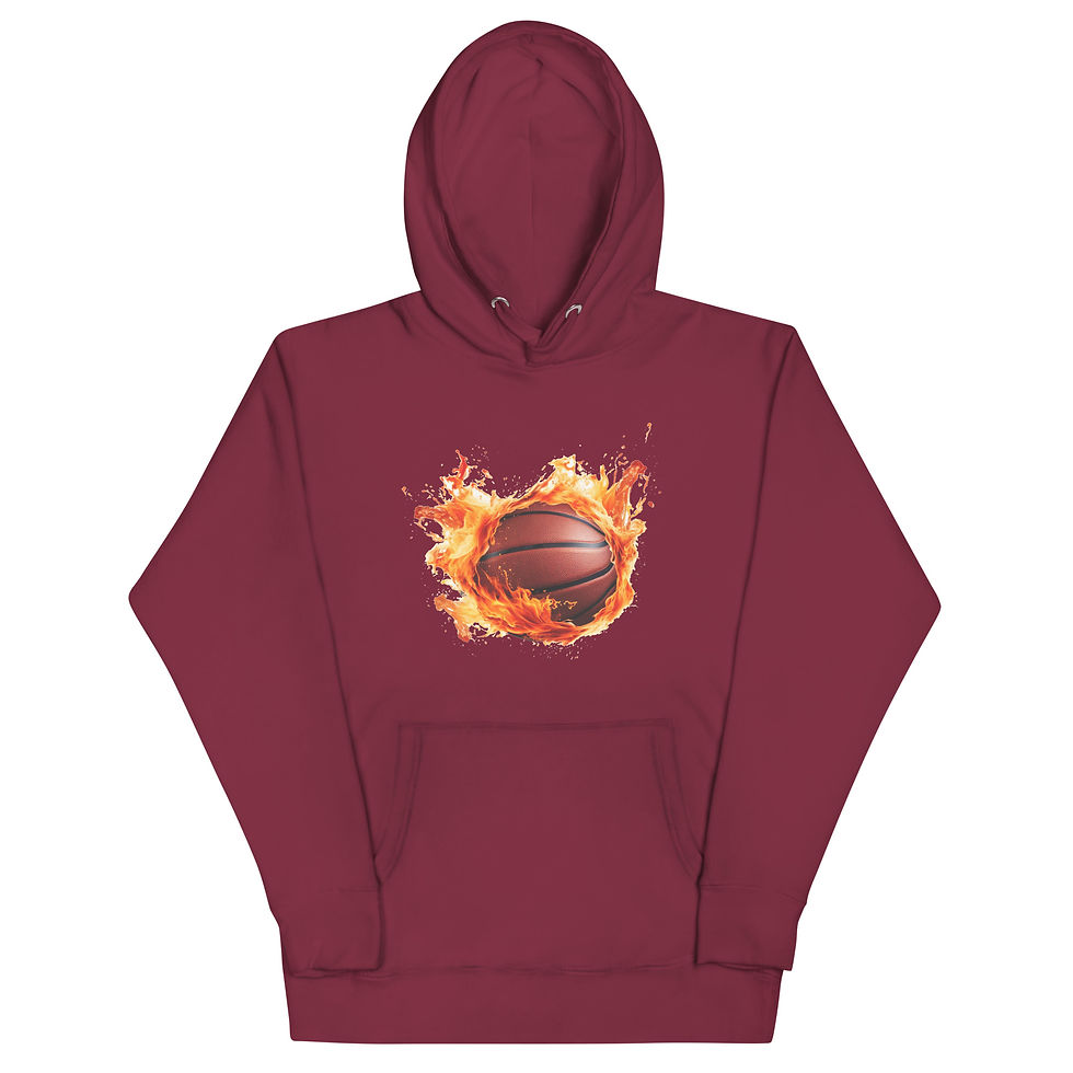 Thumbnail: Fire Basket Ball. Unisex Hoodie