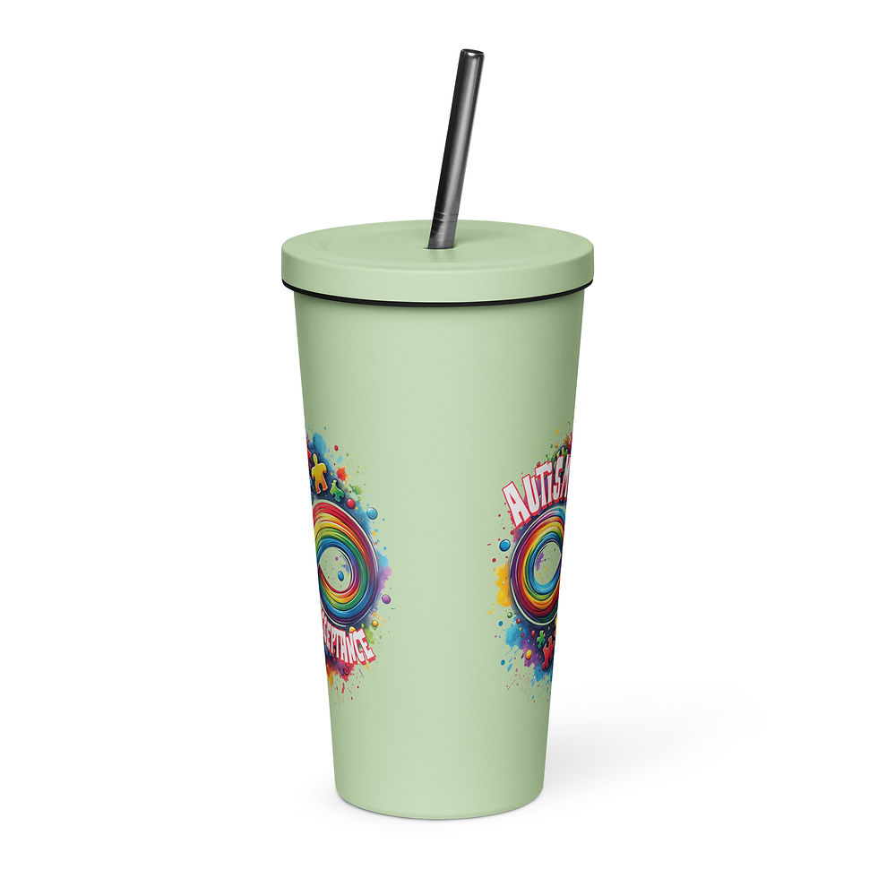 Thumbnail: Autism. Insulated tumbler with a straw