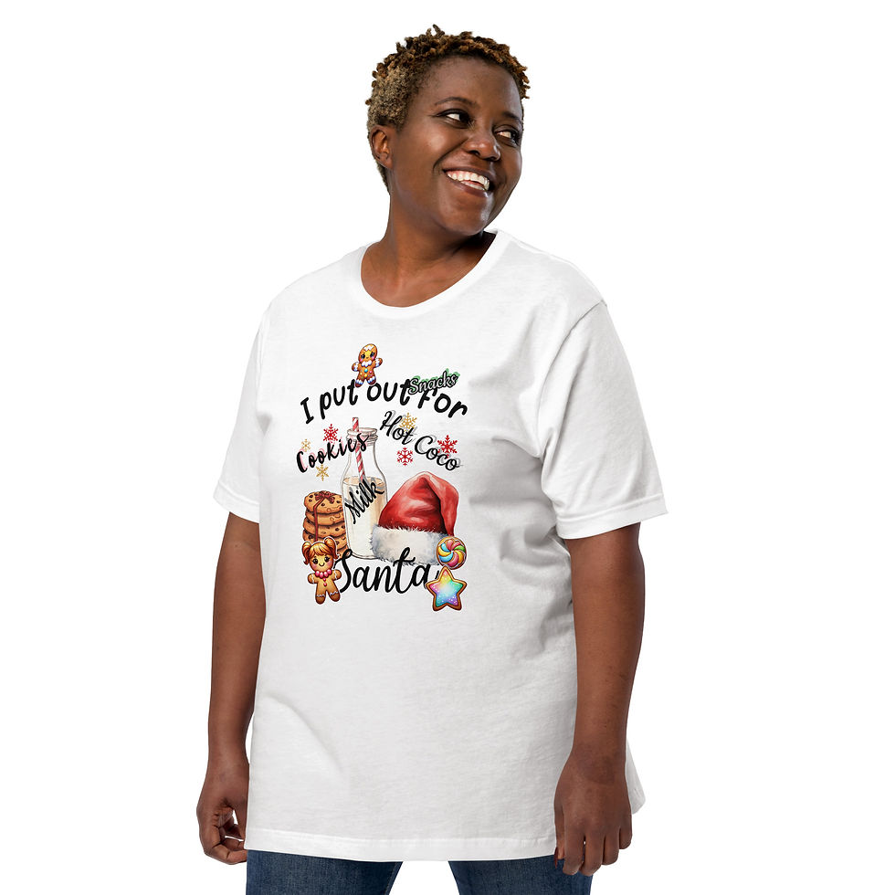 Milk and Cookies for Santa. Unisex t-shirt