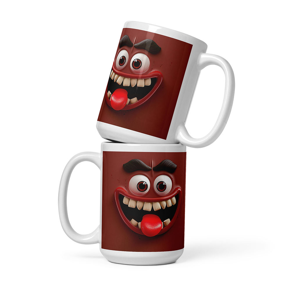 Thumbnail: Happy Face.  DR 1 White glossy mug
