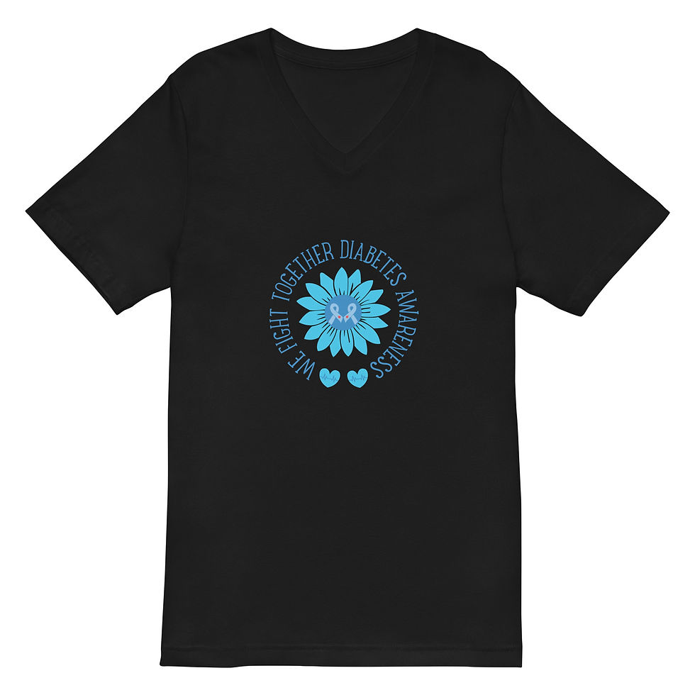 Thumbnail: Diabetes Awareness.  Unisex Short Sleeve V-Neck T-Shirt