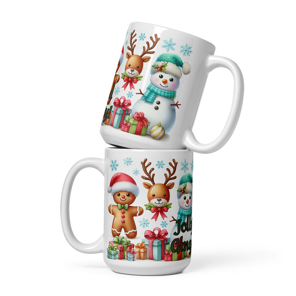 Festive. Golly Good Ginger Day. White glossy mug