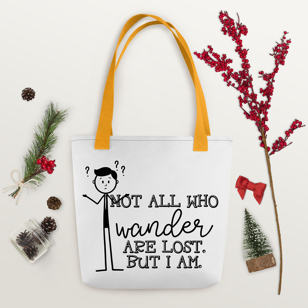 Thumbnail: Not all who wander.... Tote bag