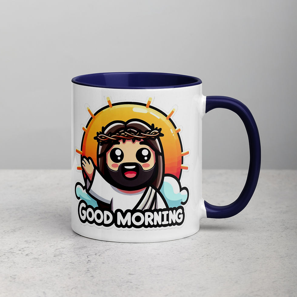 Thumbnail: "Good Morning. with Jesus" 2 Mug with Color Inside