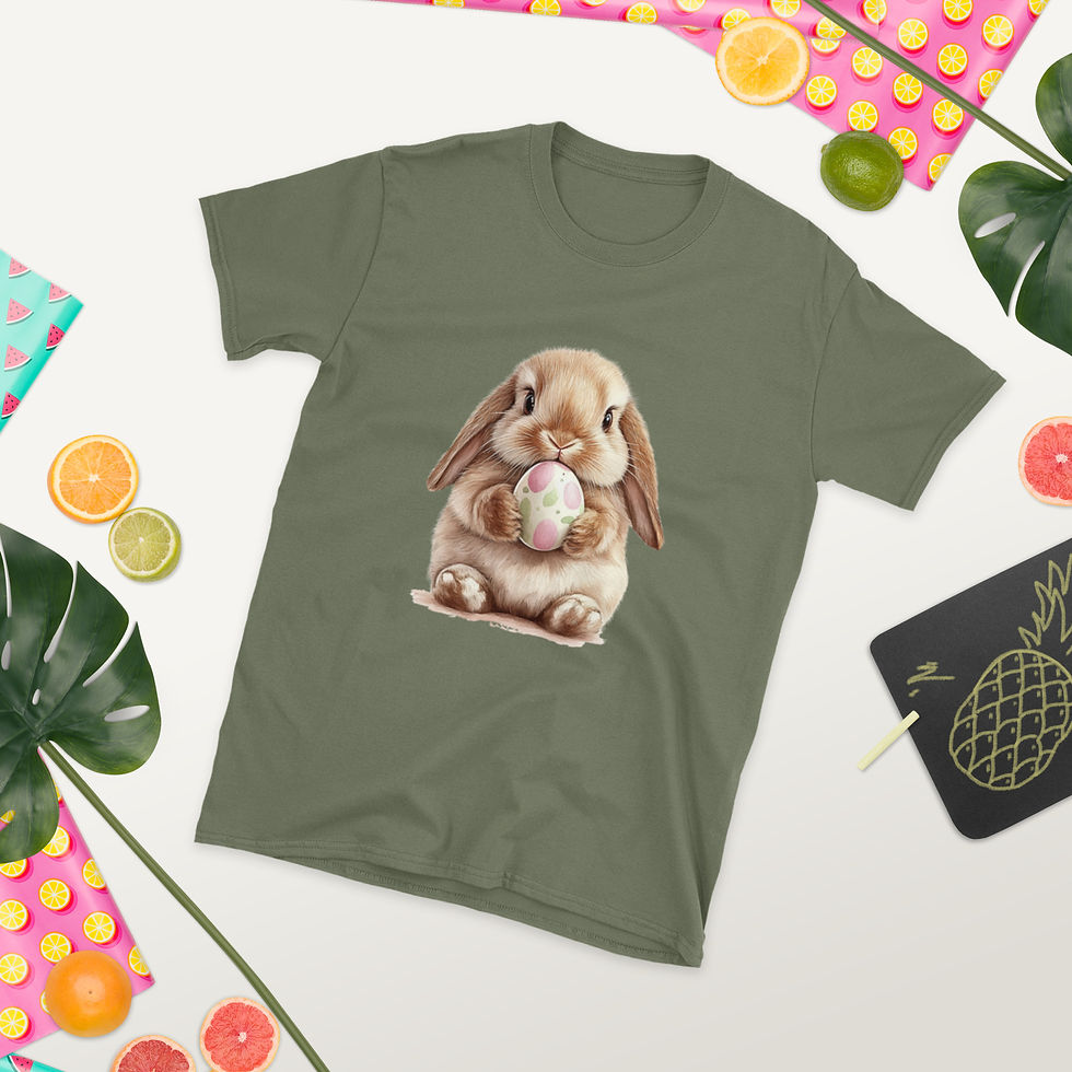 Thumbnail: Bunny with Egg Short-Sleeve Unisex T-Shirt