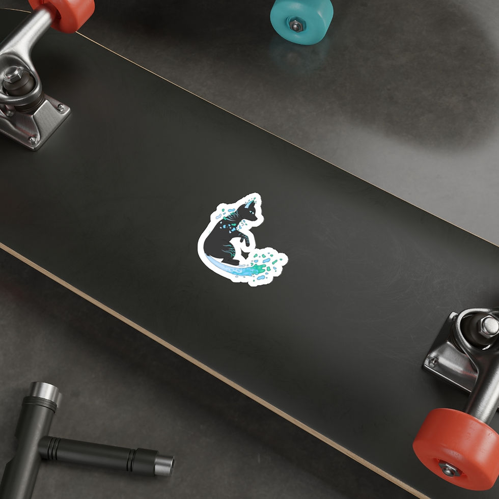 Thumbnail: Athena Mangus Sticker Designs.  SPACE CAT 1 Die-Cut Stickers
