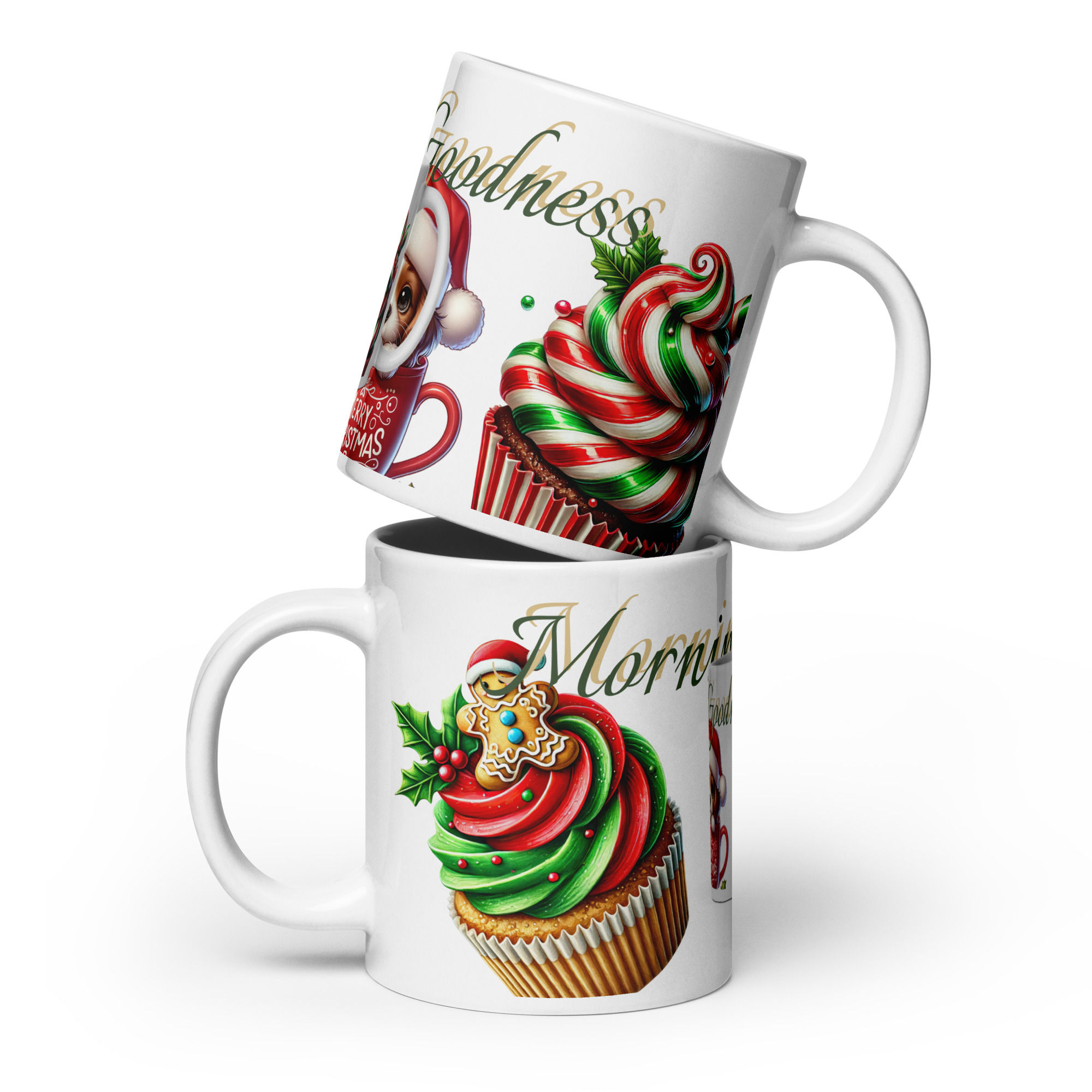 Morning Treats. White glossy mug