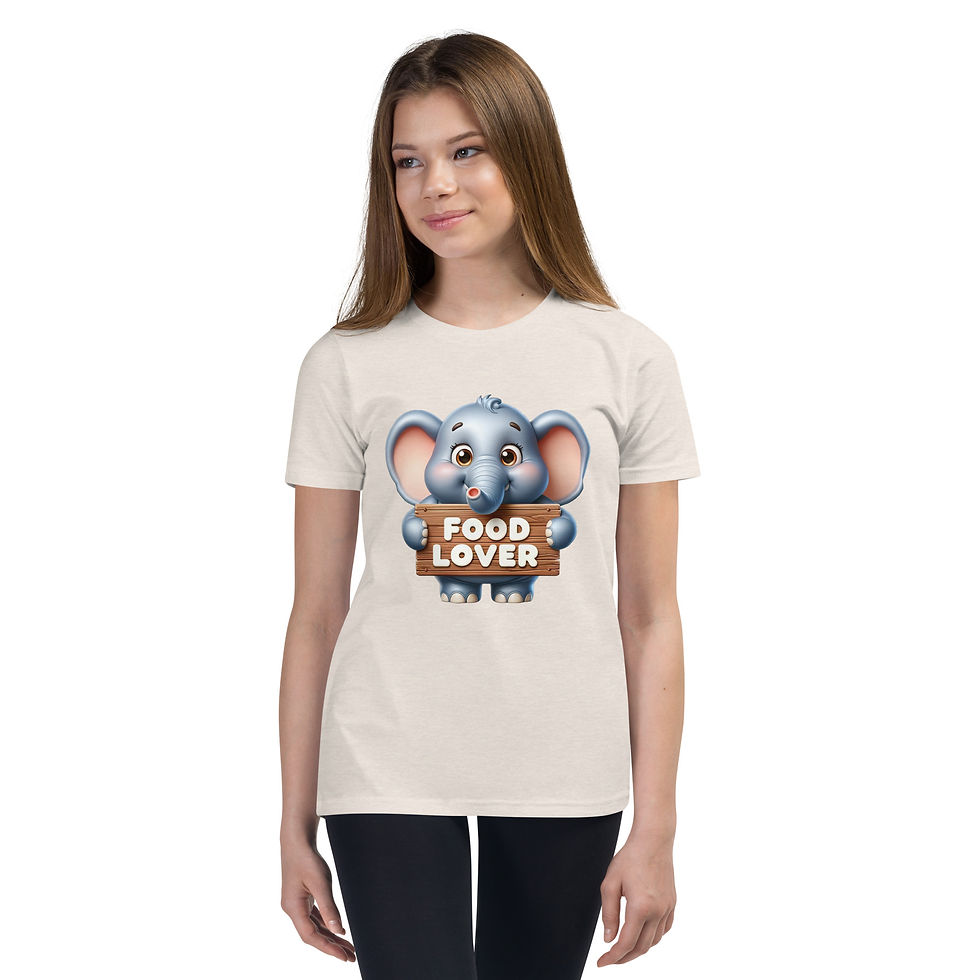 Thumbnail: Food Lover. Elle. Youth Short Sleeve T-Shirt