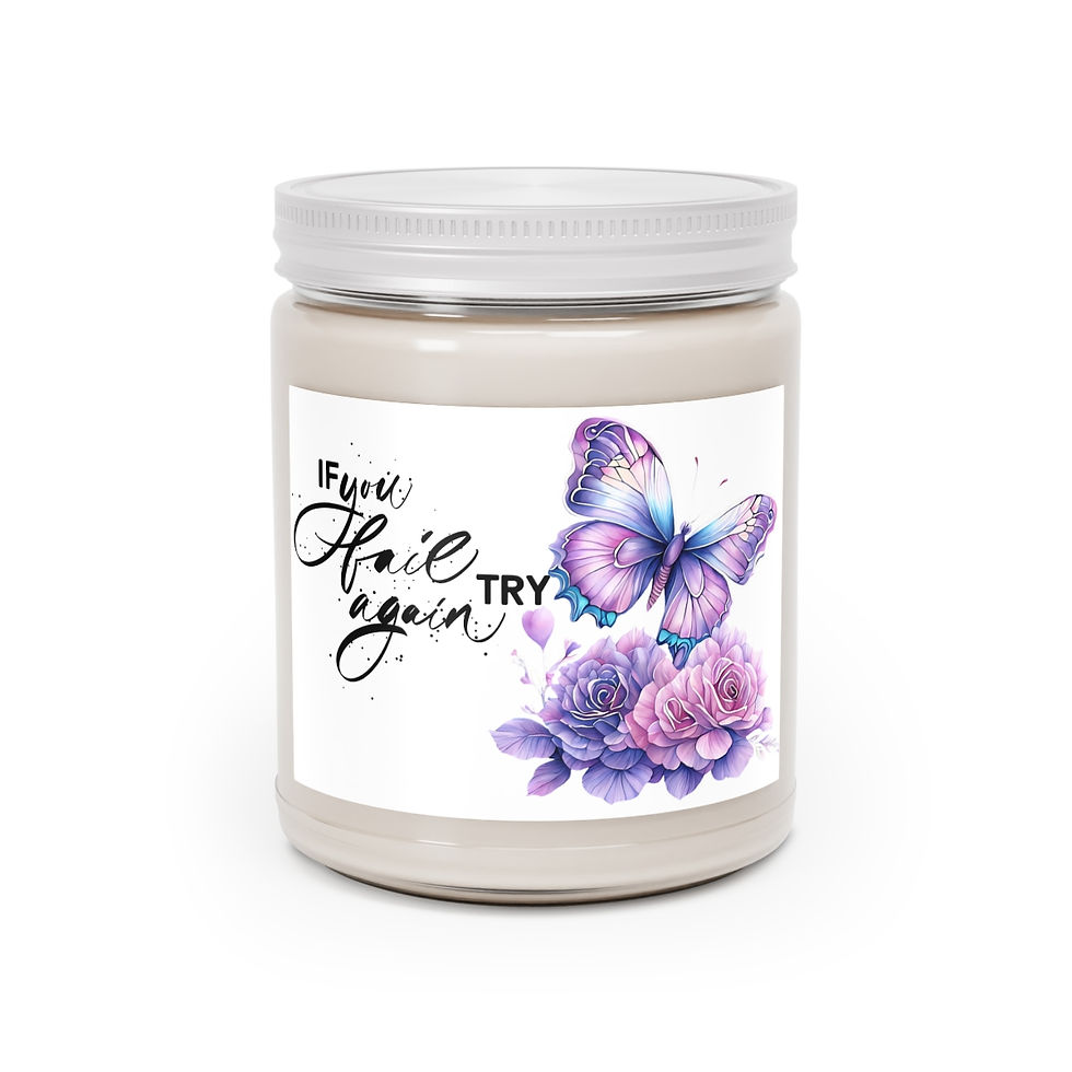 Thumbnail: Inspirational Candlel. IF You Fail Try Again. Scented Candles, 9oz