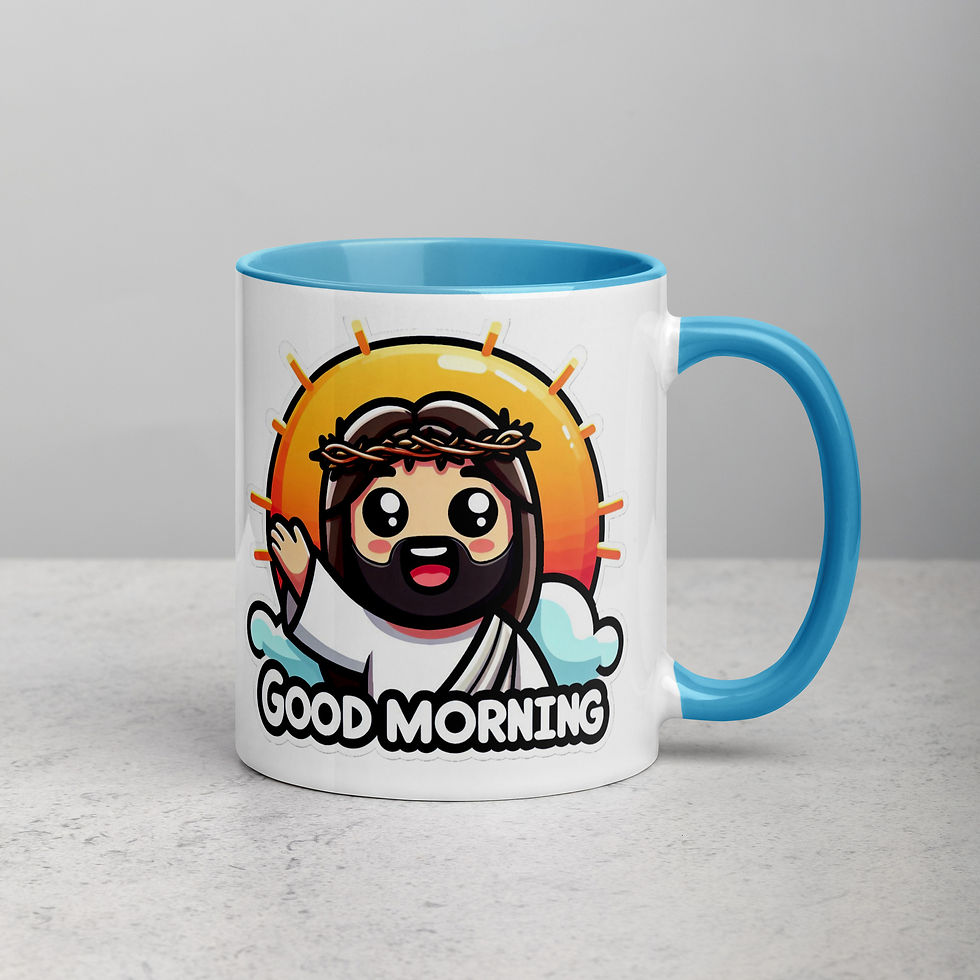 Thumbnail: "Good Morning. with Jesus" 2 Mug with Color Inside