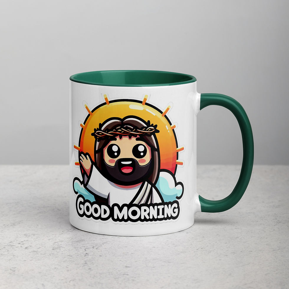 Thumbnail: "Good Morning. with Jesus" 2 Mug with Color Inside
