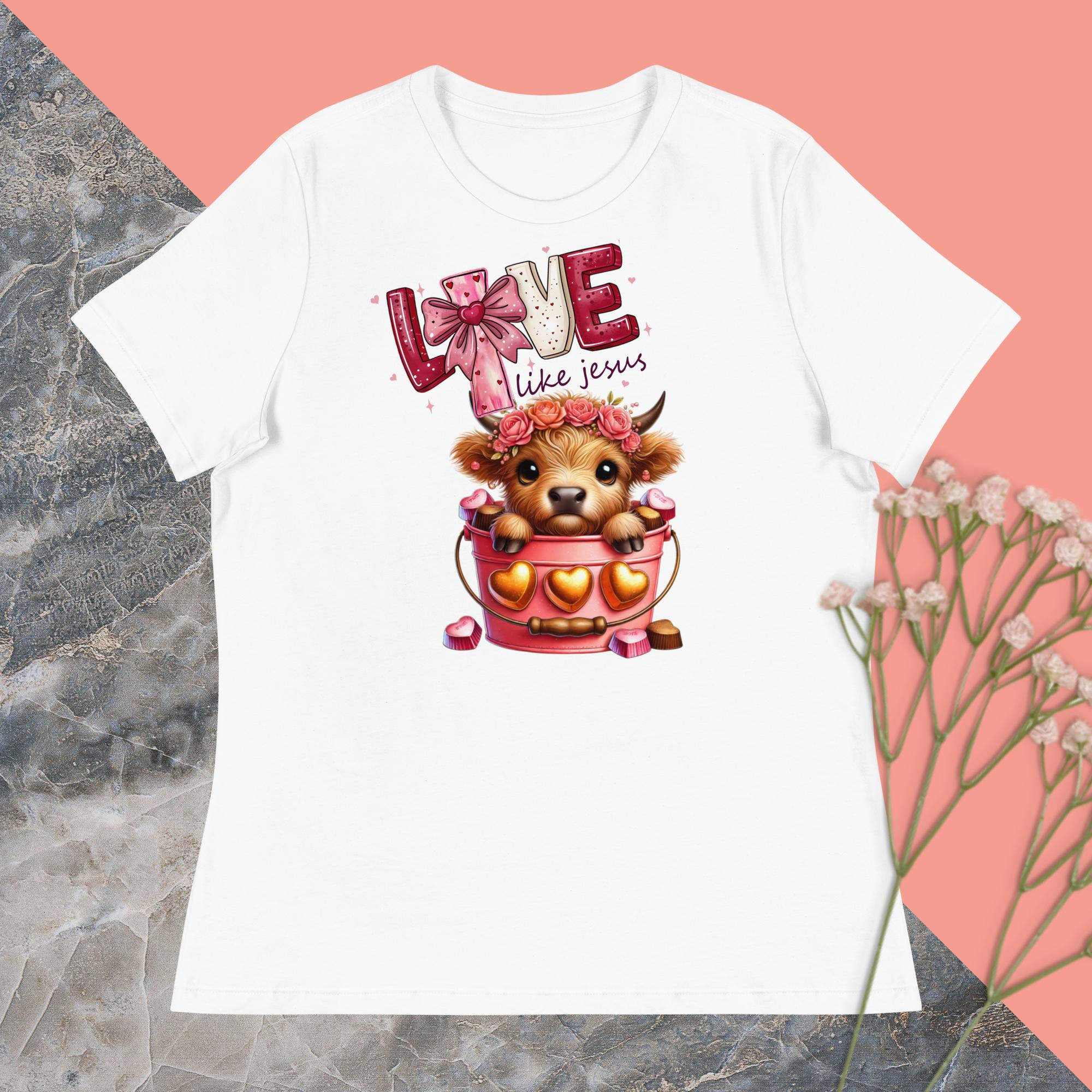 Love Cow- Valentine Women's Relaxed T-Shirt