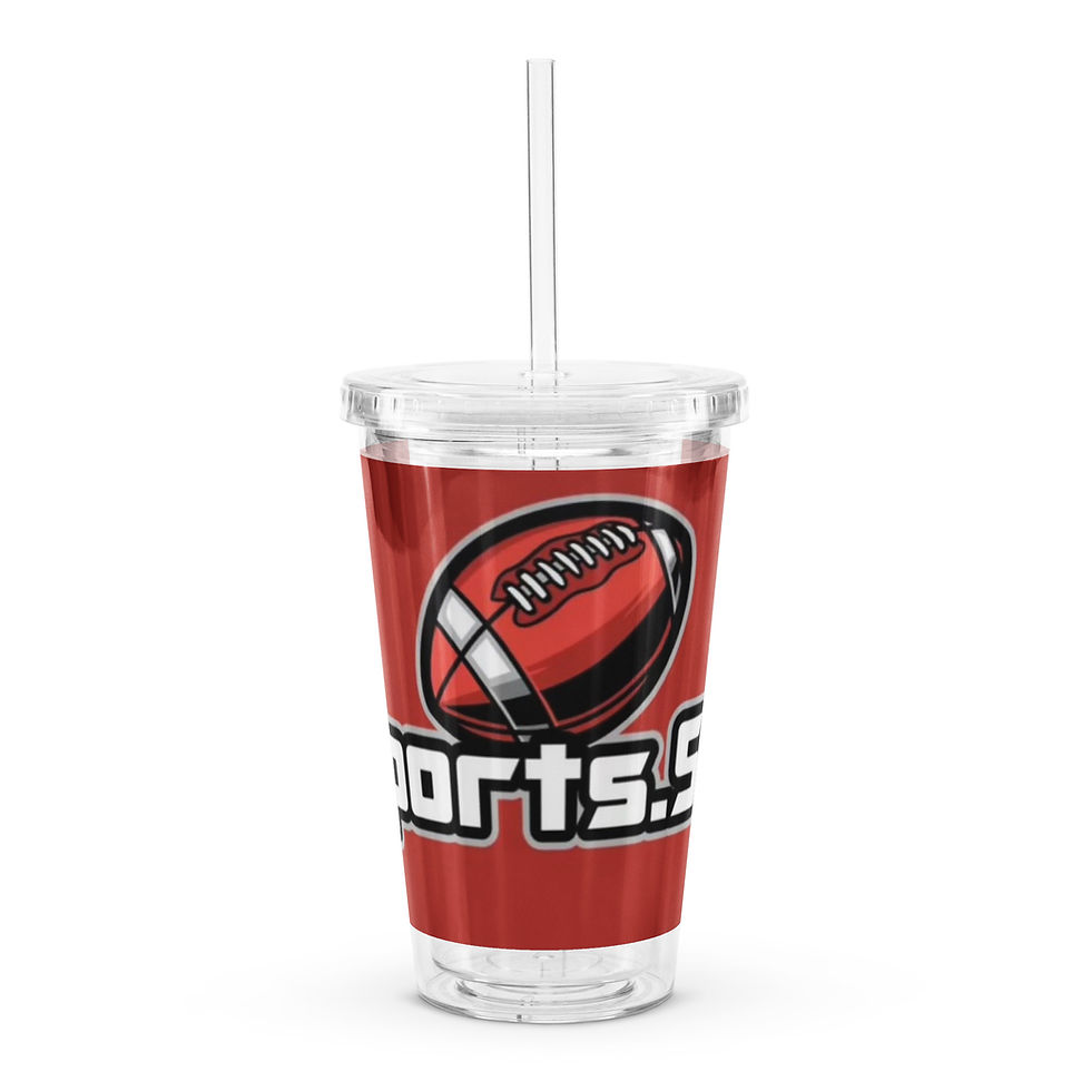 sports.sr. Clear plastic tumbler