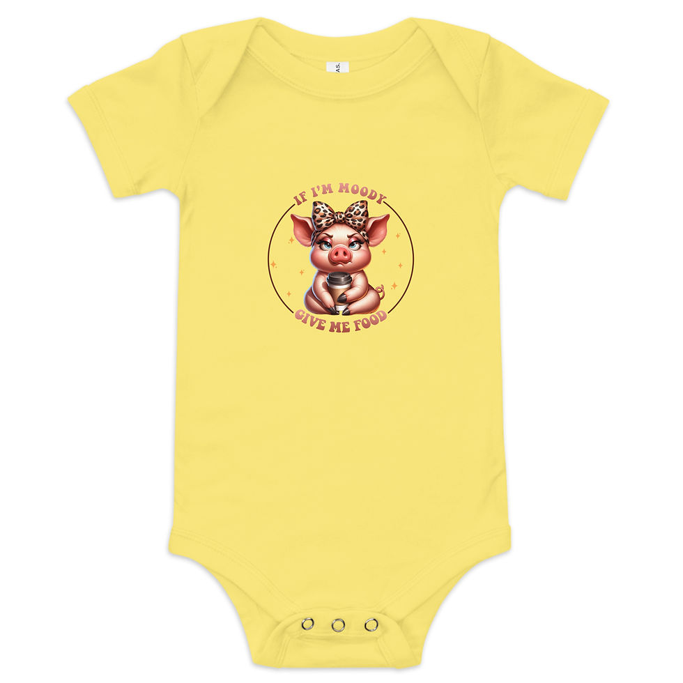 Thumbnail: If I am Moody, give me food.Baby short sleeve one piece