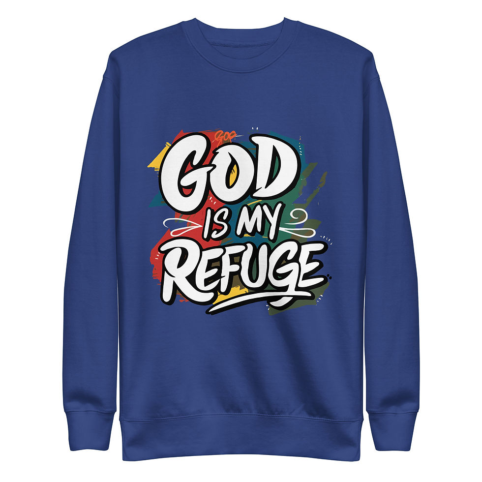 Thumbnail: God is My Refuge.   Unisex Premium Sweatshirt