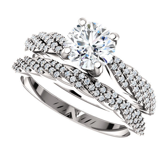 Thumbnail: 14k W.G 1.20 cts Diamond Engagement Ring