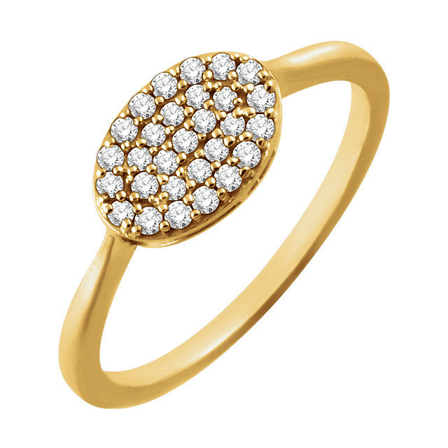 Thumbnail: 14kt W.G 0.15 ct  Diamond Oval Cluster Ring