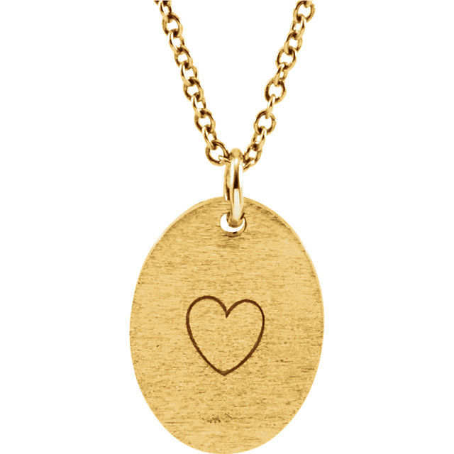 Thumbnail: 14kt Yellow  Engravable Oval-Shaped Pendant