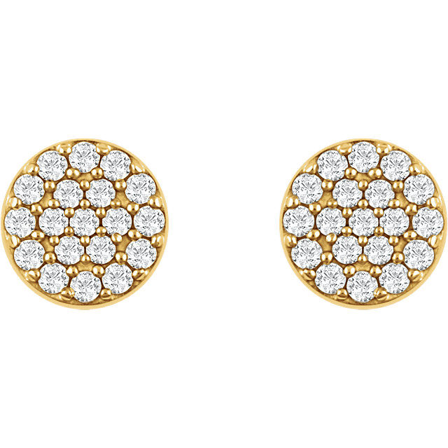 Thumbnail: 14kt White 0.33 ct Diamond Cluster Earrings