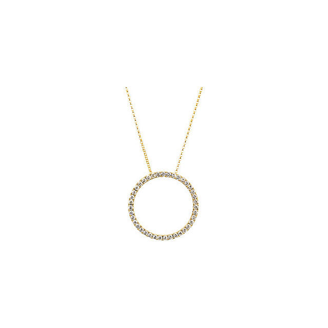 Thumbnail: 14kt. W.G. 1.00ct. Diamond Circle Necklace