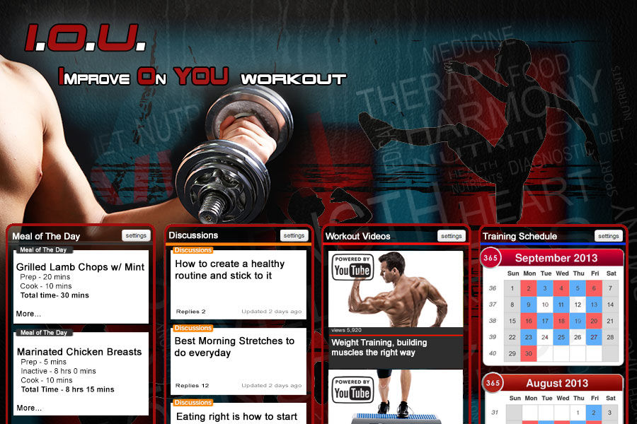 workout social media sample page